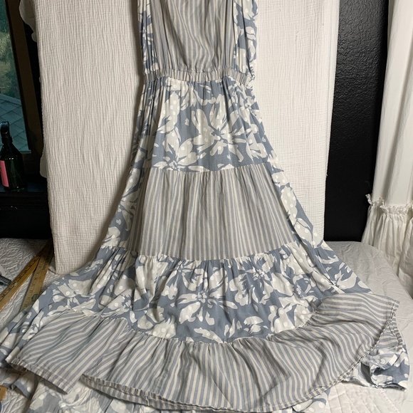 Splendid XS blue & white floral sundress - summery casual adj straps - Picture 1 of 8